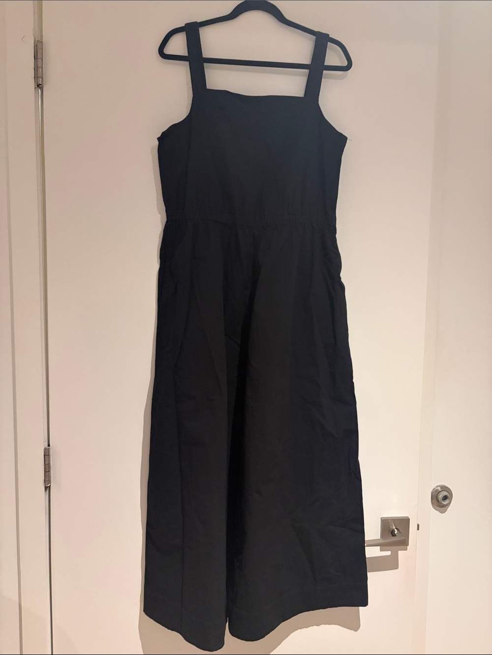 COS Black Square-Neck wide leg Jumpsuit